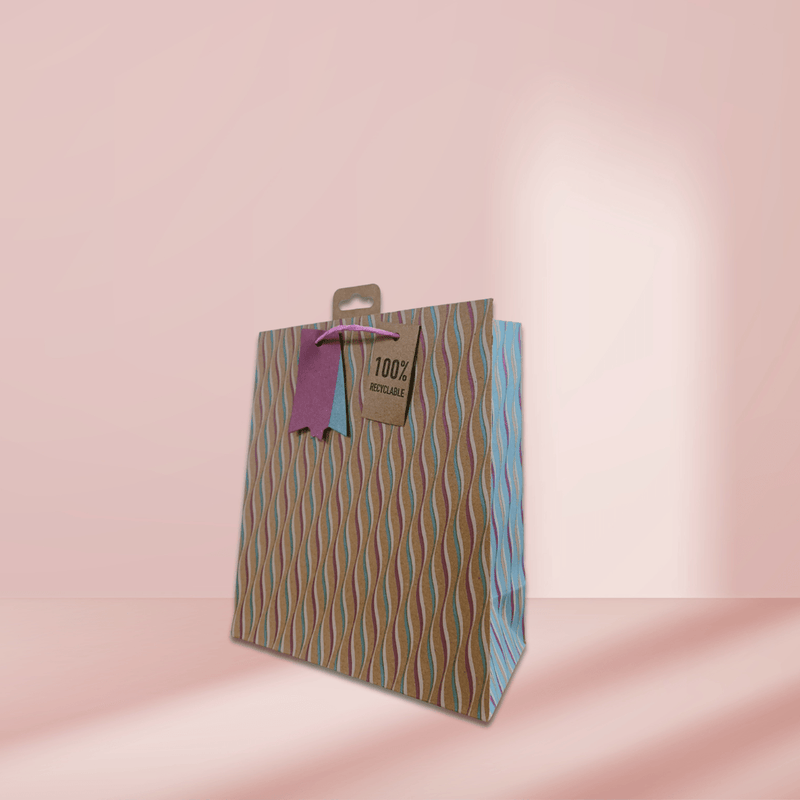 Pattern Waves Kraft Gift Bag - SpectrumStore SG