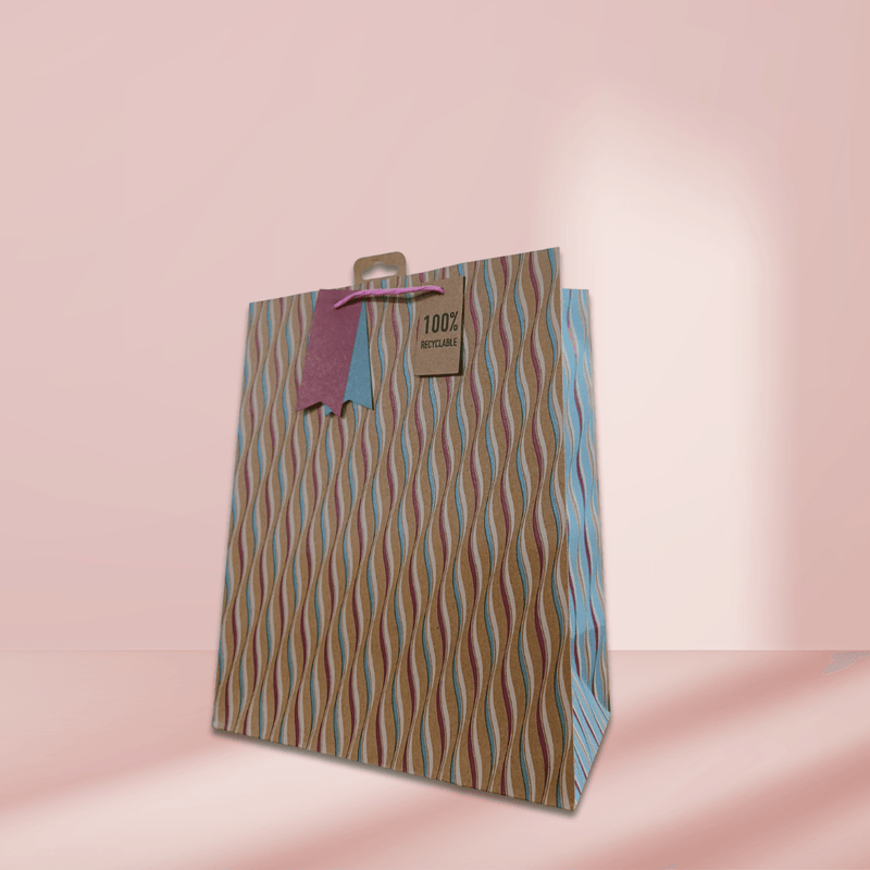 Pattern Waves Kraft Gift Bag - SpectrumStore SG