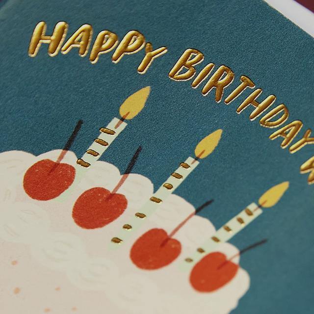 Happy Birthday Wishes Card With Gold Details - SpectrumStore SG